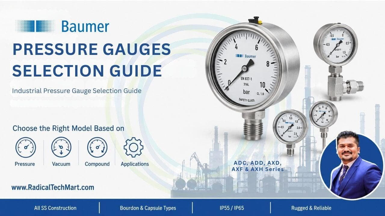 Industrial Pressure Gauges: How to Choose the Right Baumer Gauge for Your Application